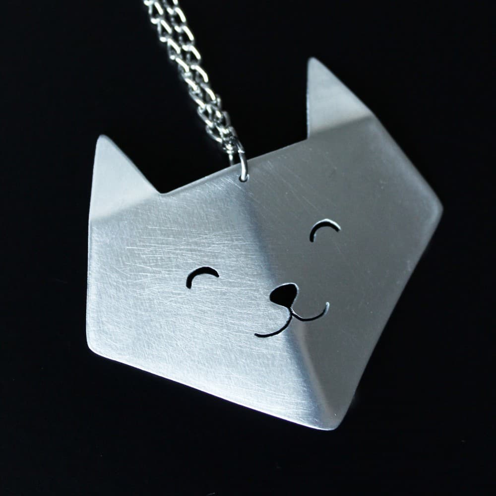 nakit,ogrlica,ručni rad,origami,mačka,metal