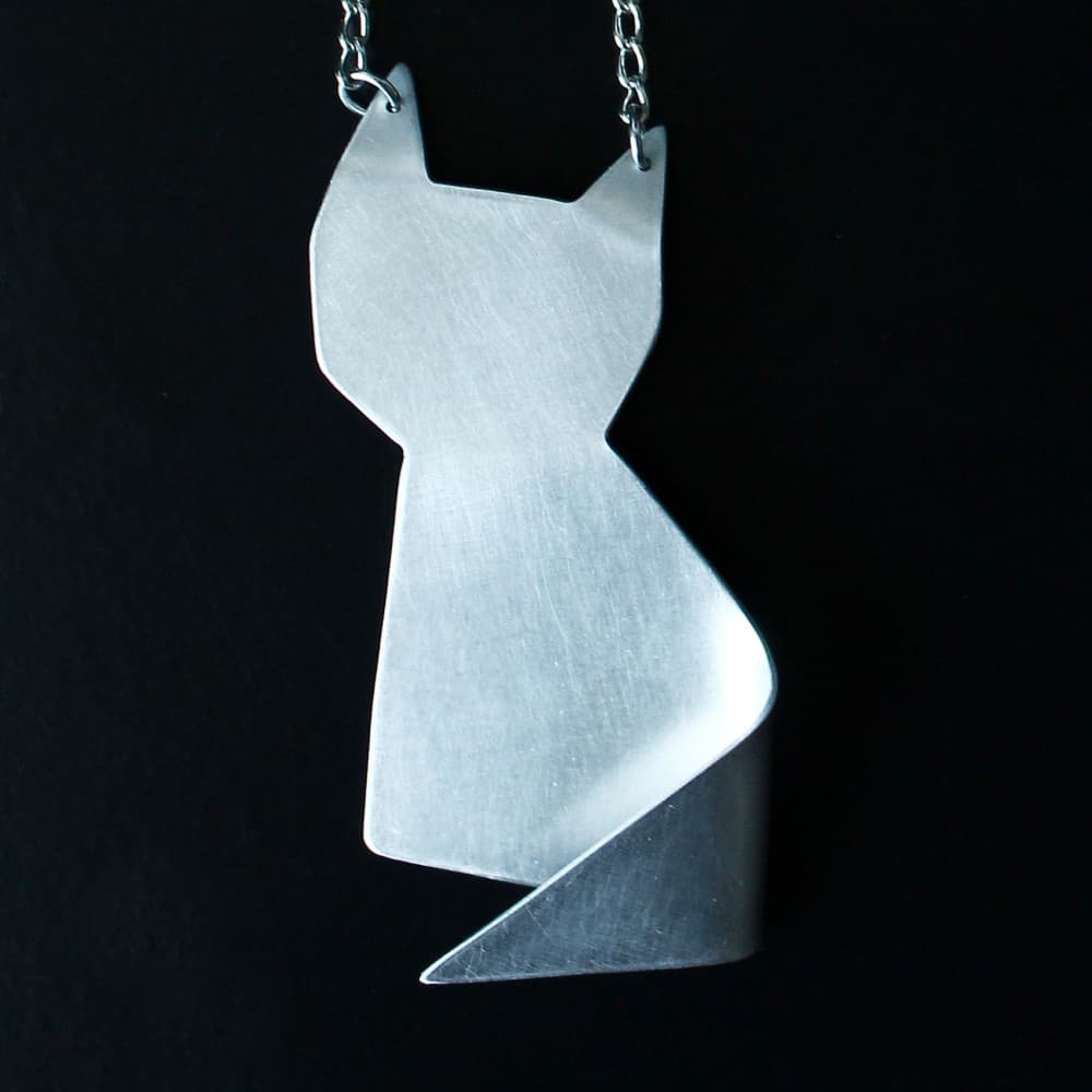 nakit,ogrlica,origami,metal,mačka,ručni ra