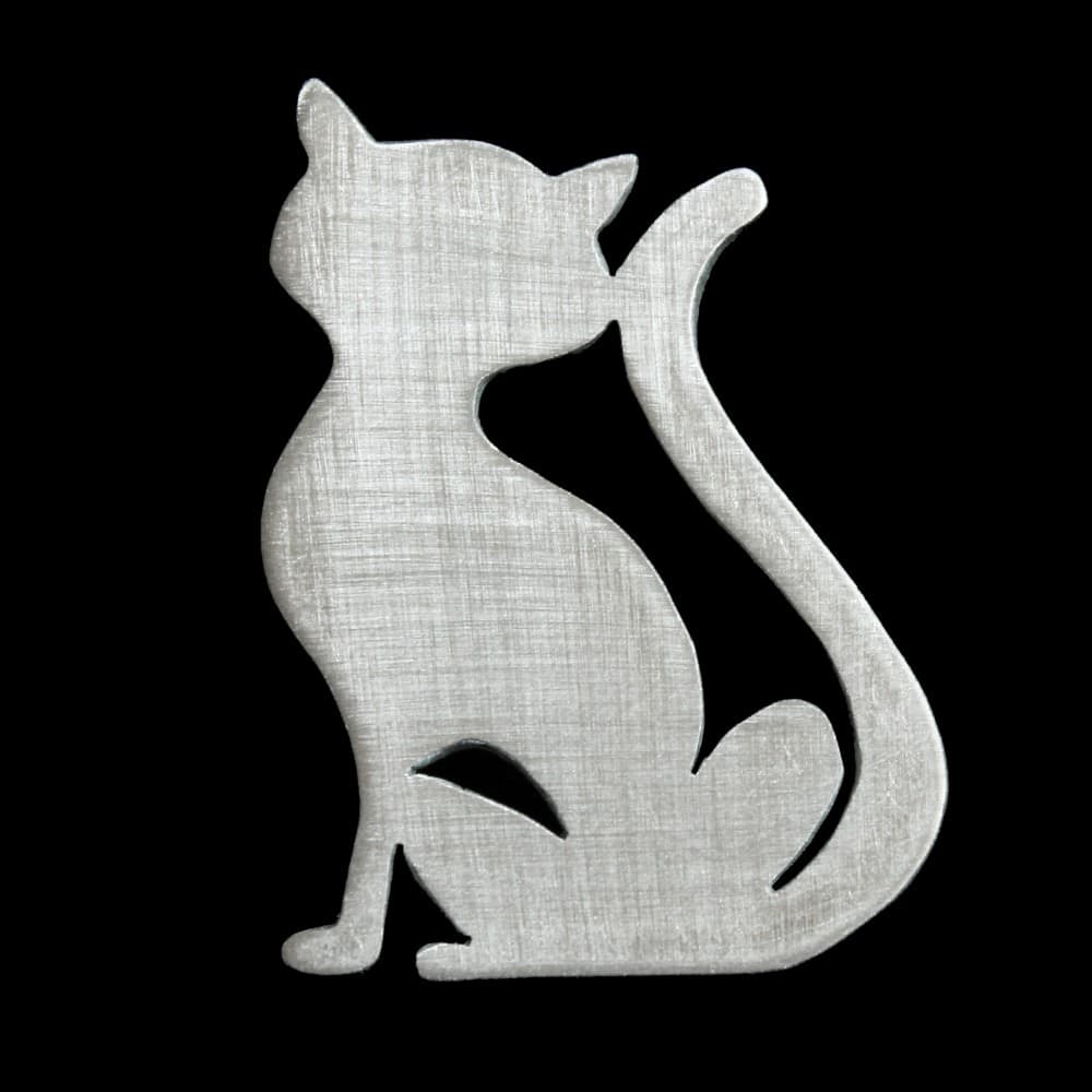 broš, nakit, mačka, metal, ručni rad