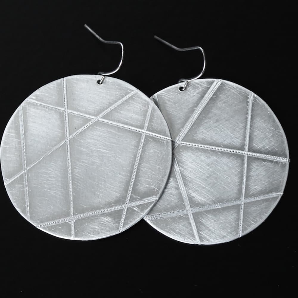 naušnice, nakit, metal, ručni rad, graviranje